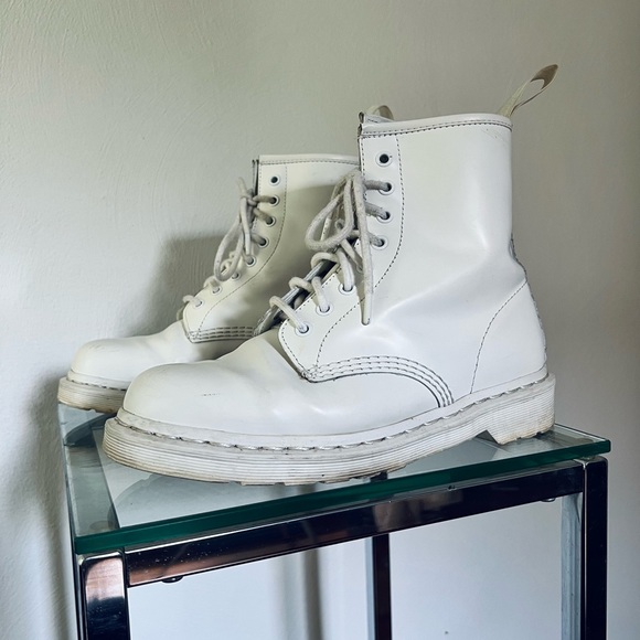 All White Doc Marten Boots - Picture 3 of 7
